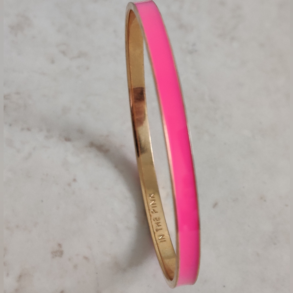 Kate Spade Hot Pink and Gold Bangle Bracelet - Picture 10 of 12